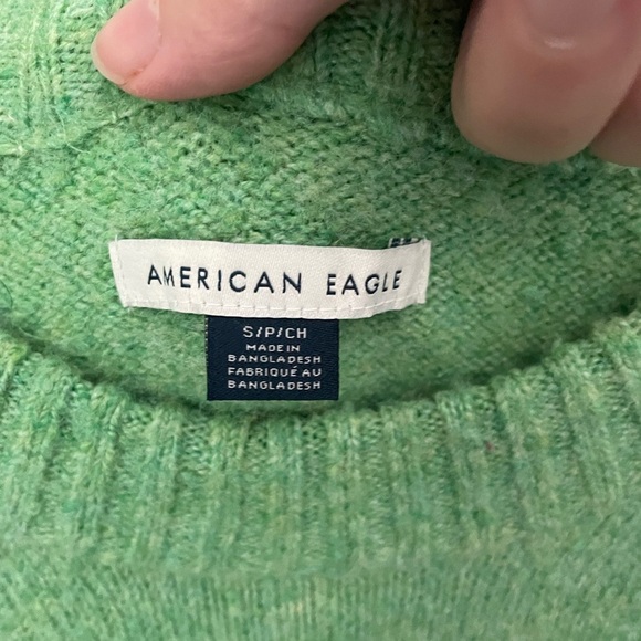 American Eagle Whoa So Soft Outfitters Green Crew Neck Sweater Size Small - Picture 4 of 8